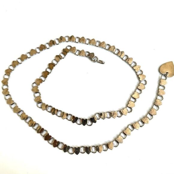 Silver tone heart hip belt - Picture 1 of 7